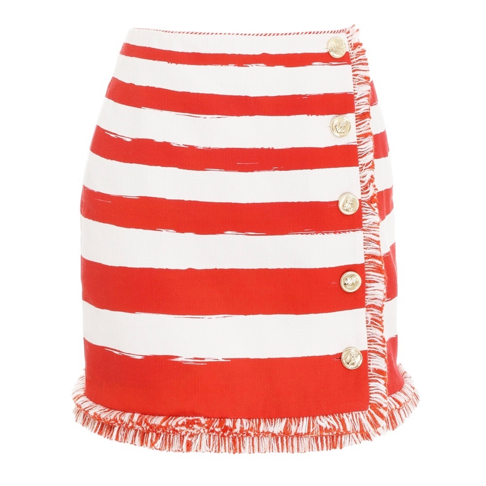 Zimmermann Red and White Striped A-Line Skirt - Picture 1 of 14